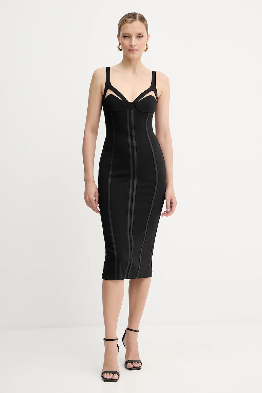 Elisabetta Franchi rochie culoarea negru, mini, mulata, AB80256E2