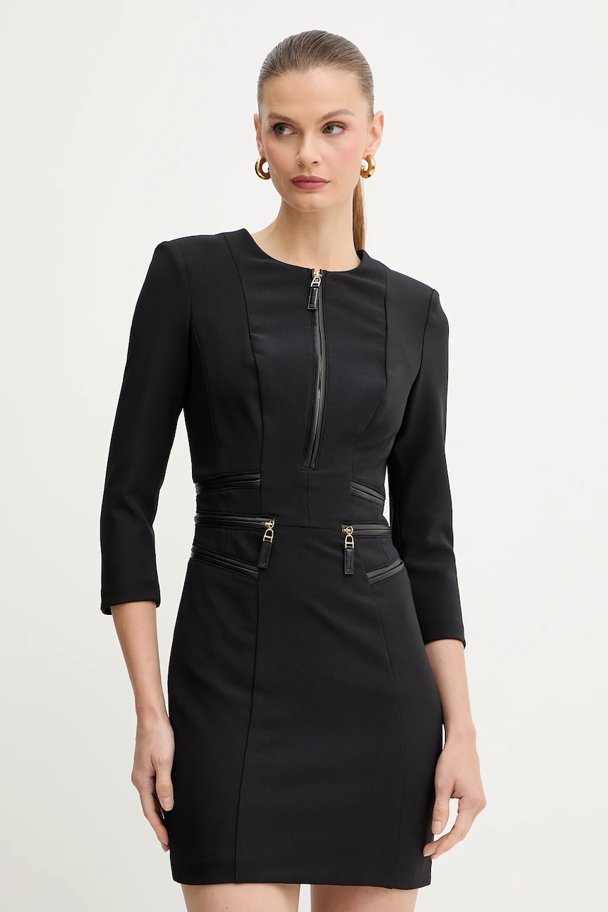 Elisabetta Franchi rochie culoarea negru, mini, mulată, AB82356E2