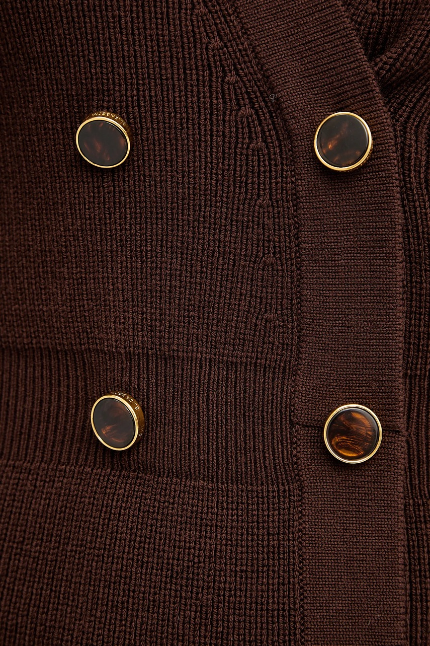 Сукня з додаванням вовни Elisabetta Franchi колір коричневий mini облягаюча AM04S56E2