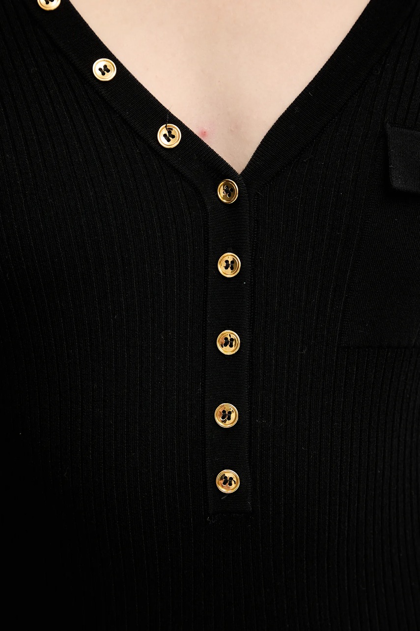 Сукня з додаванням шовку Elisabetta Franchi колір чорний mini облягаюча AM10B56E2