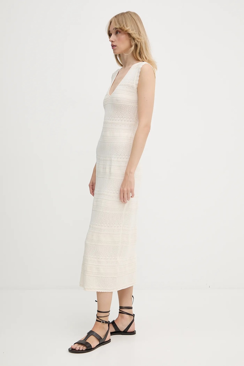 Платье Morgan цвет бежевый maxi облегающее RMALISA