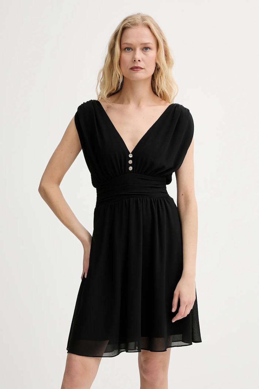 Morgan rochie culoarea negru, mini, evazată, RIA