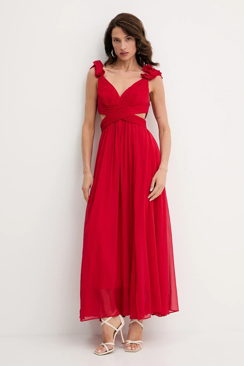 Morgan rochie culoarea roșu, maxi, evazați, RISSAL