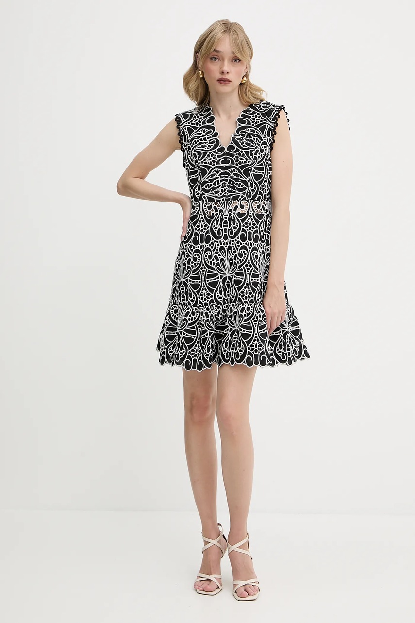 Платье Morgan цвет чёрный mini расклешённое RYLAC