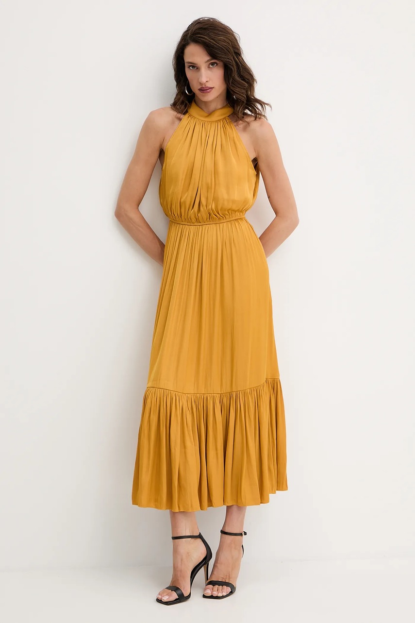 Morgan rochie culoarea galben, maxi, evazați, RAMAGE