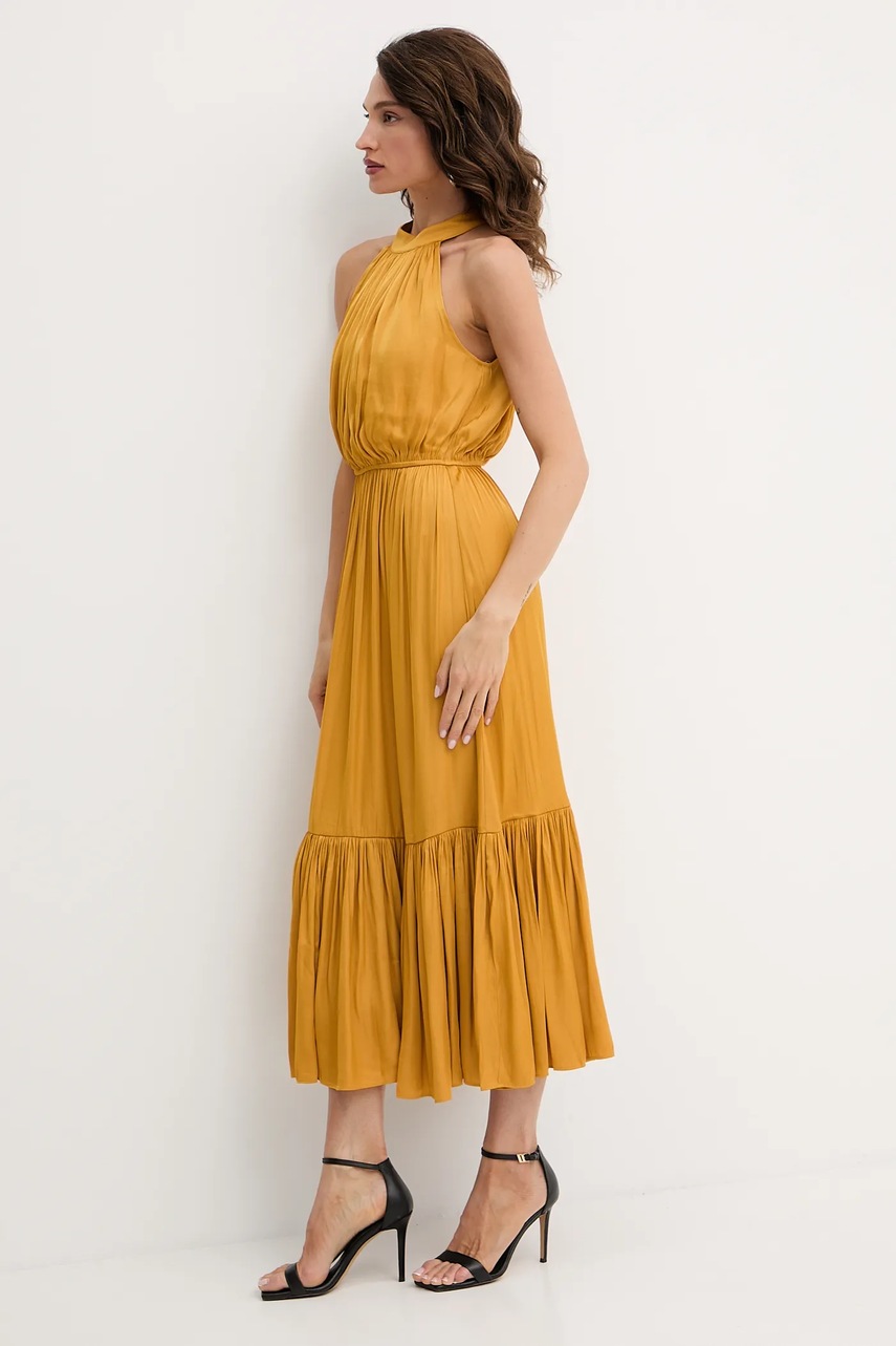 Платье Morgan цвет жёлтый maxi расклешённое RAMAGE