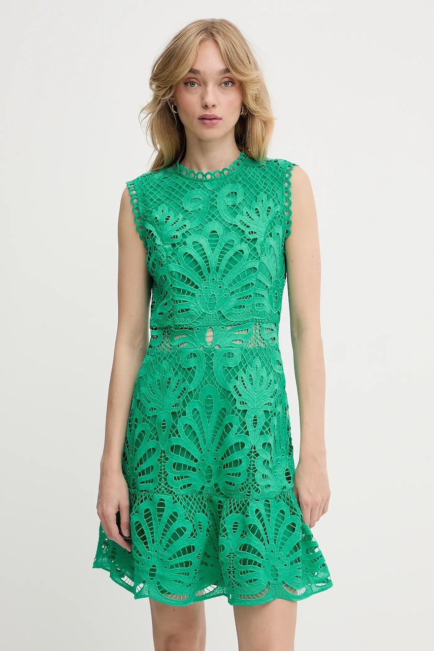 Morgan rochie culoarea turcoaz, mini, evazați, ROSLI