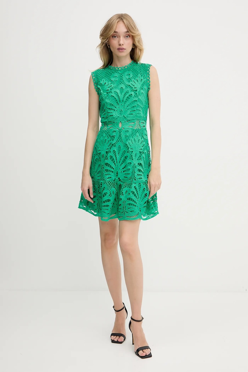 Платье Morgan цвет бирюзовый mini расклешенное ROSLI