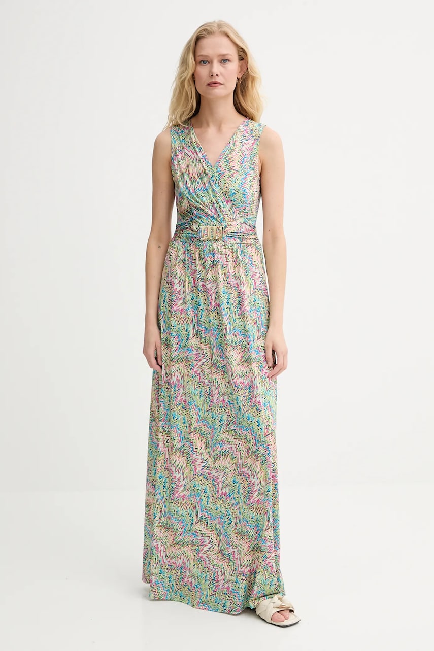 Morgan rochie culoarea verde, maxi, evazați, RPOPPA