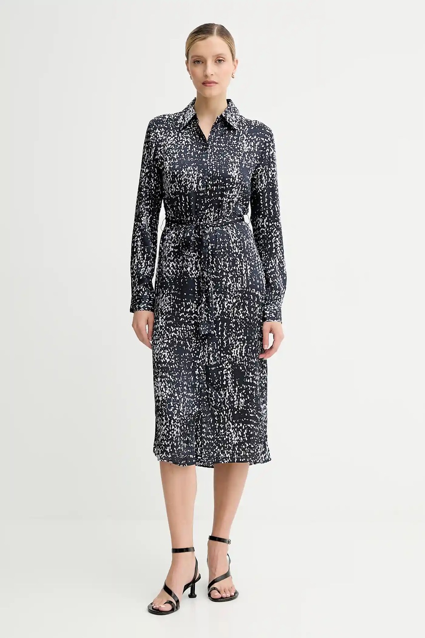 Levně Šaty Calvin Klein tmavomodrá barva, midi, LV044C060G