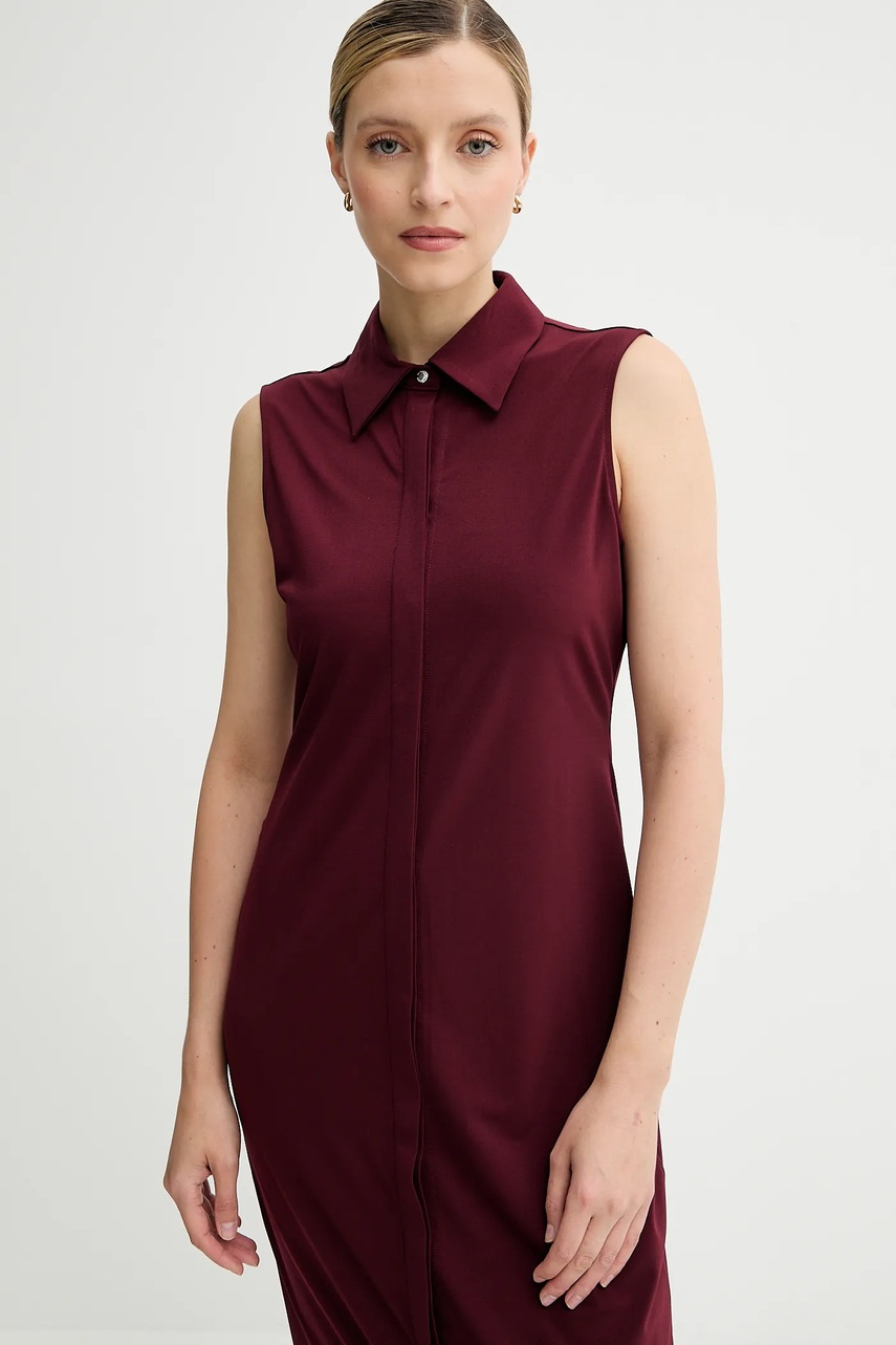 Сукня Calvin Klein колір бордовий midi пряма LV044C224G
