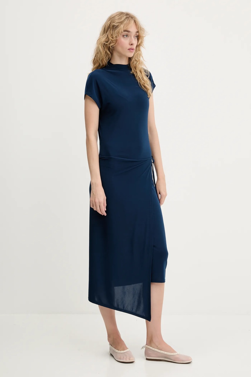 Сукня Calvin Klein колір синій midi облягаюча LV044C237G