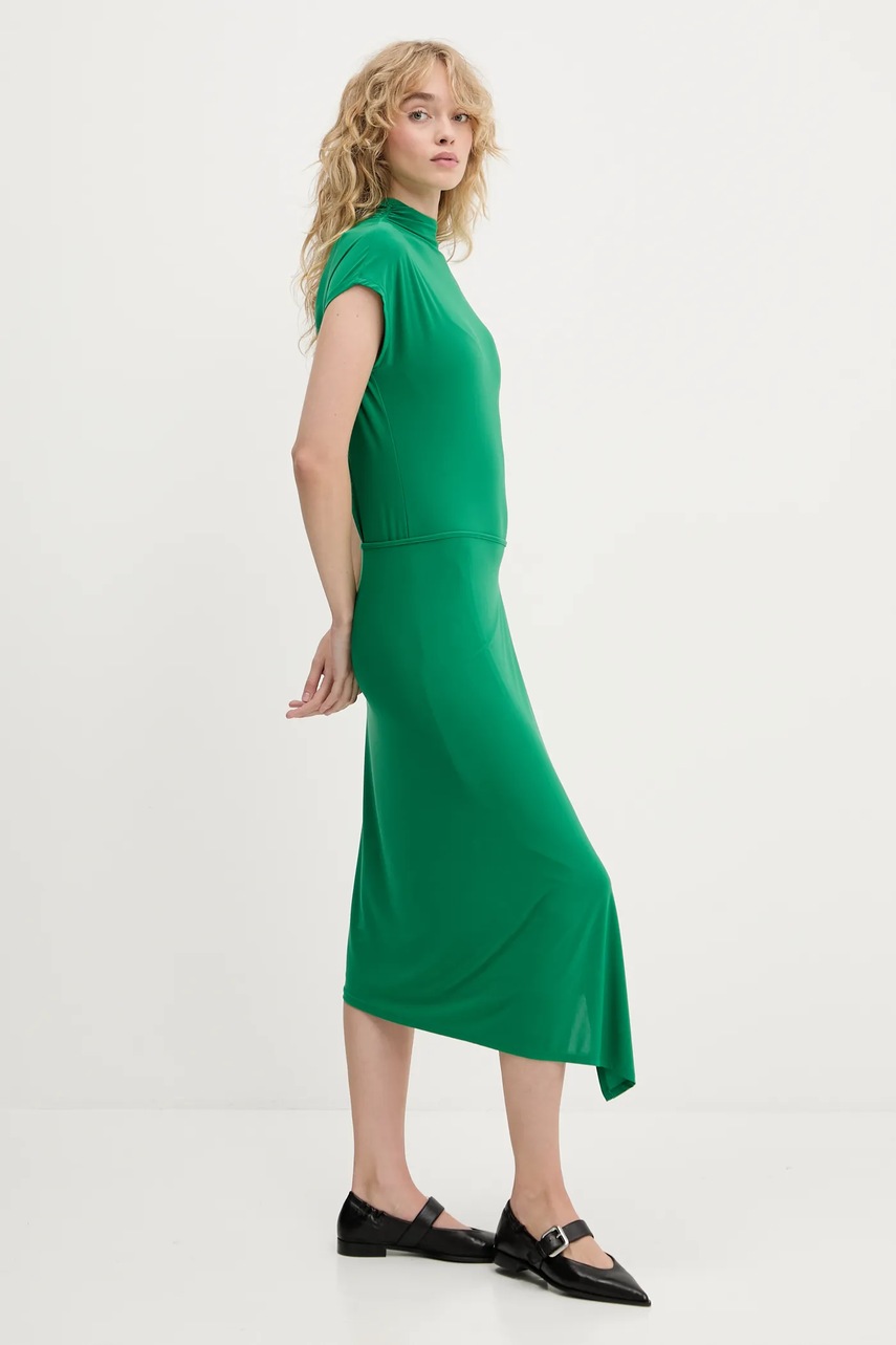 Сукня Calvin Klein колір зелений midi облягаюча LV044C237G