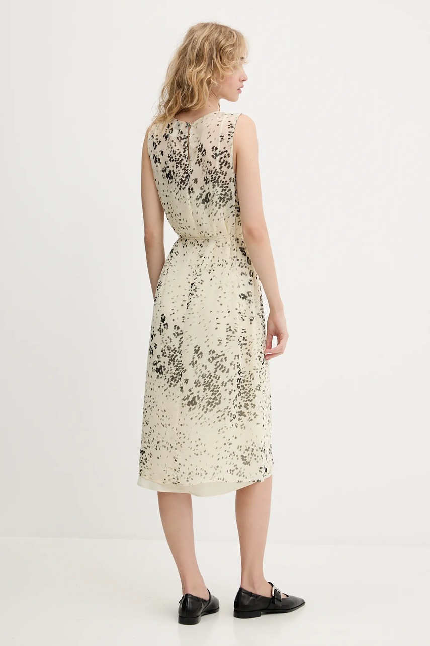 Сукня Calvin Klein колір бежевий midi розкльошена LV144C043G