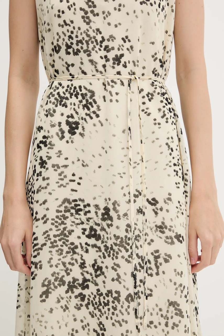 Сукня Calvin Klein колір бежевий midi розкльошена LV144C043G