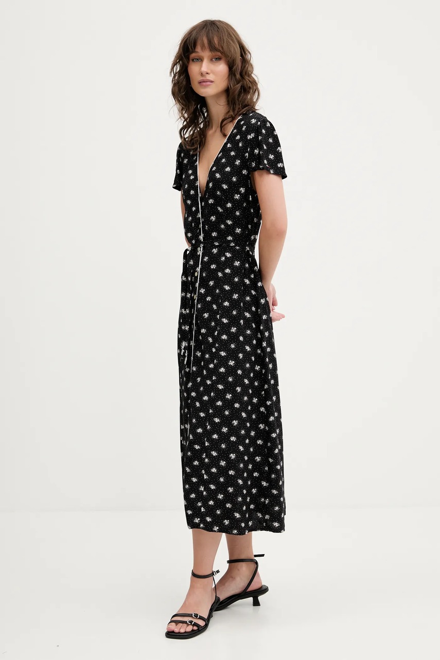 Сукня Tommy Jeans колір чорний midi розкльошена DW0DW20884