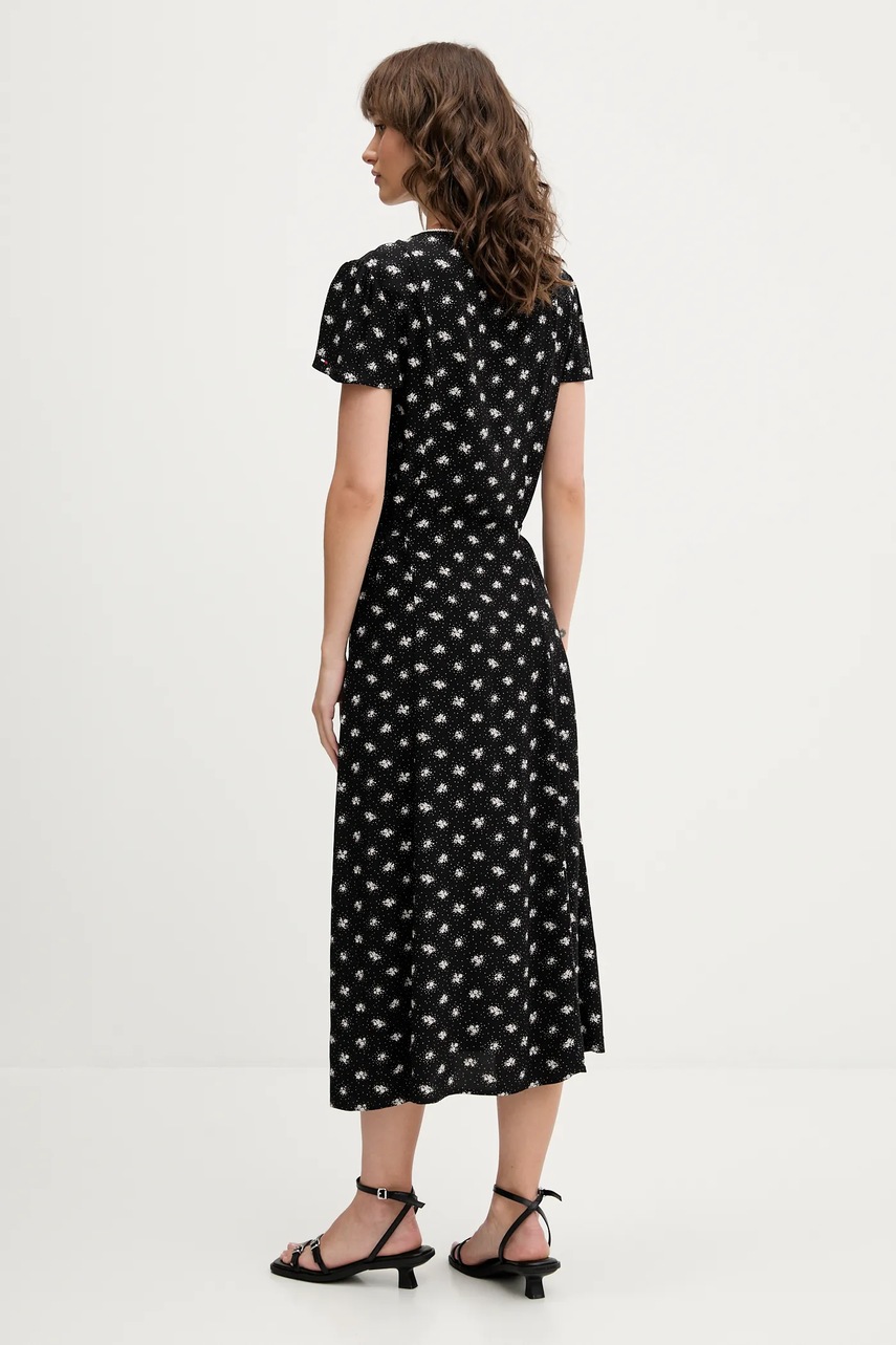 Сукня Tommy Jeans колір чорний midi розкльошена DW0DW20884