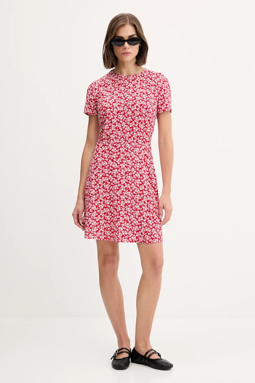 Сукня Tommy Jeans колір червоний mini розкльошена DW0DW21120