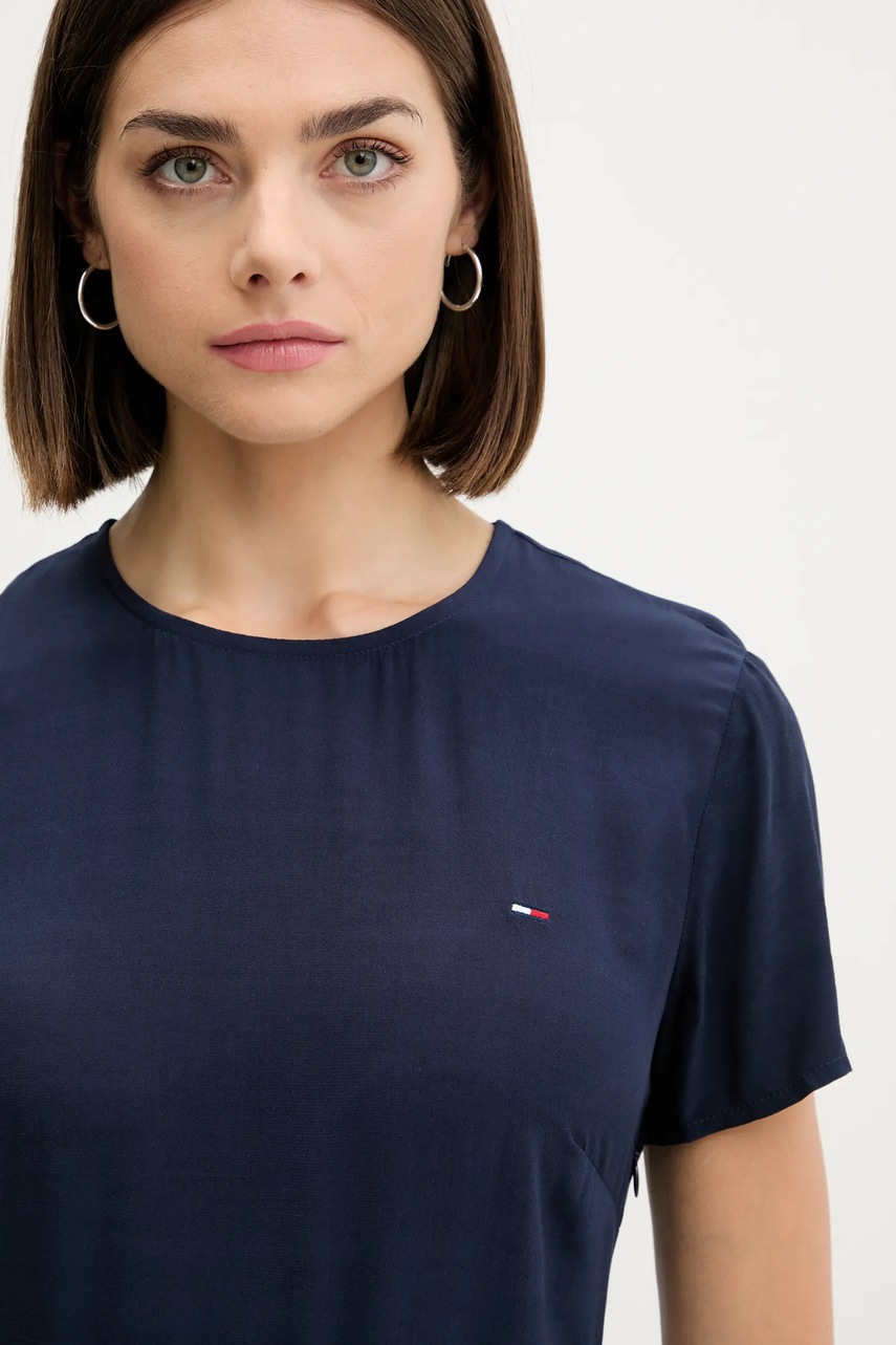 Сукня Tommy Jeans колір синій mini розкльошена DW0DW21120