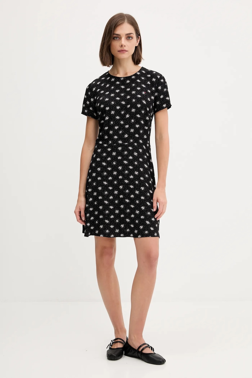 Сукня Tommy Jeans колір чорний mini розкльошена DW0DW21120