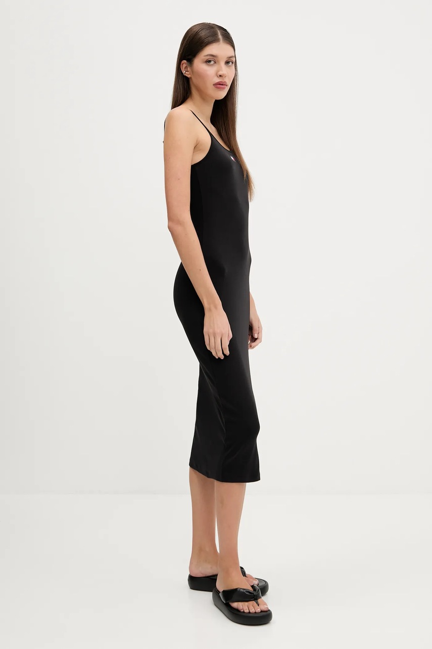 Платье Tommy Jeans цвет чёрный midi облегающее DW0DW21170