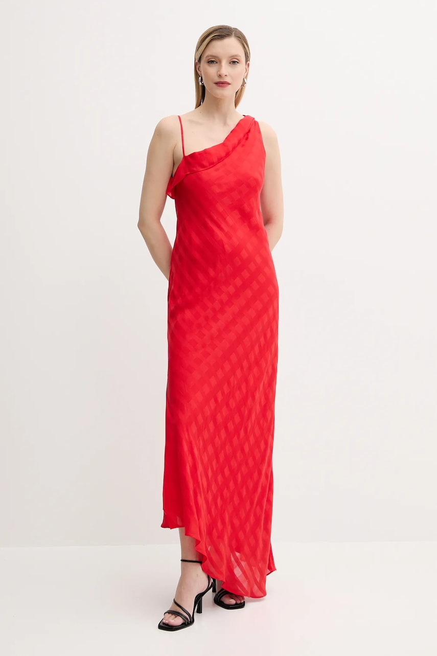 Samsoe Samsoe rochie SAMARINA culoarea roșu, maxi, drept, F25200095