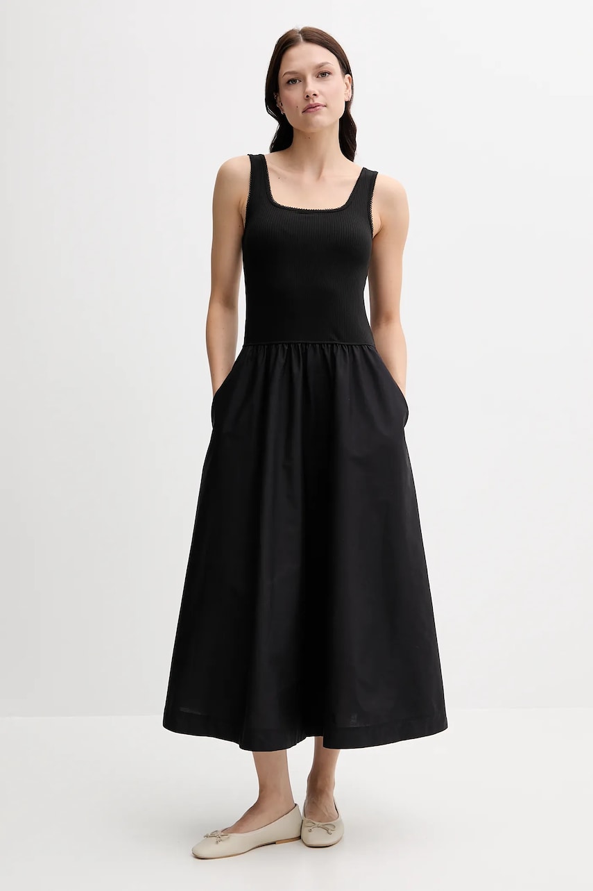 Levně Šaty Tommy Hilfiger černá barva, maxi, WW0WW44612