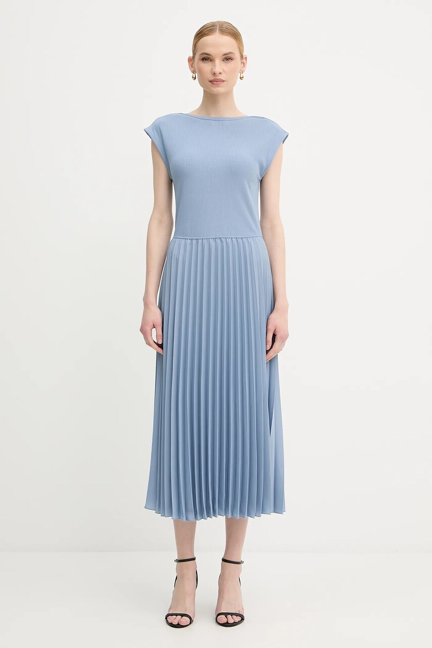 Levně Šaty Tommy Hilfiger modrá barva, maxi, WW0WW44491