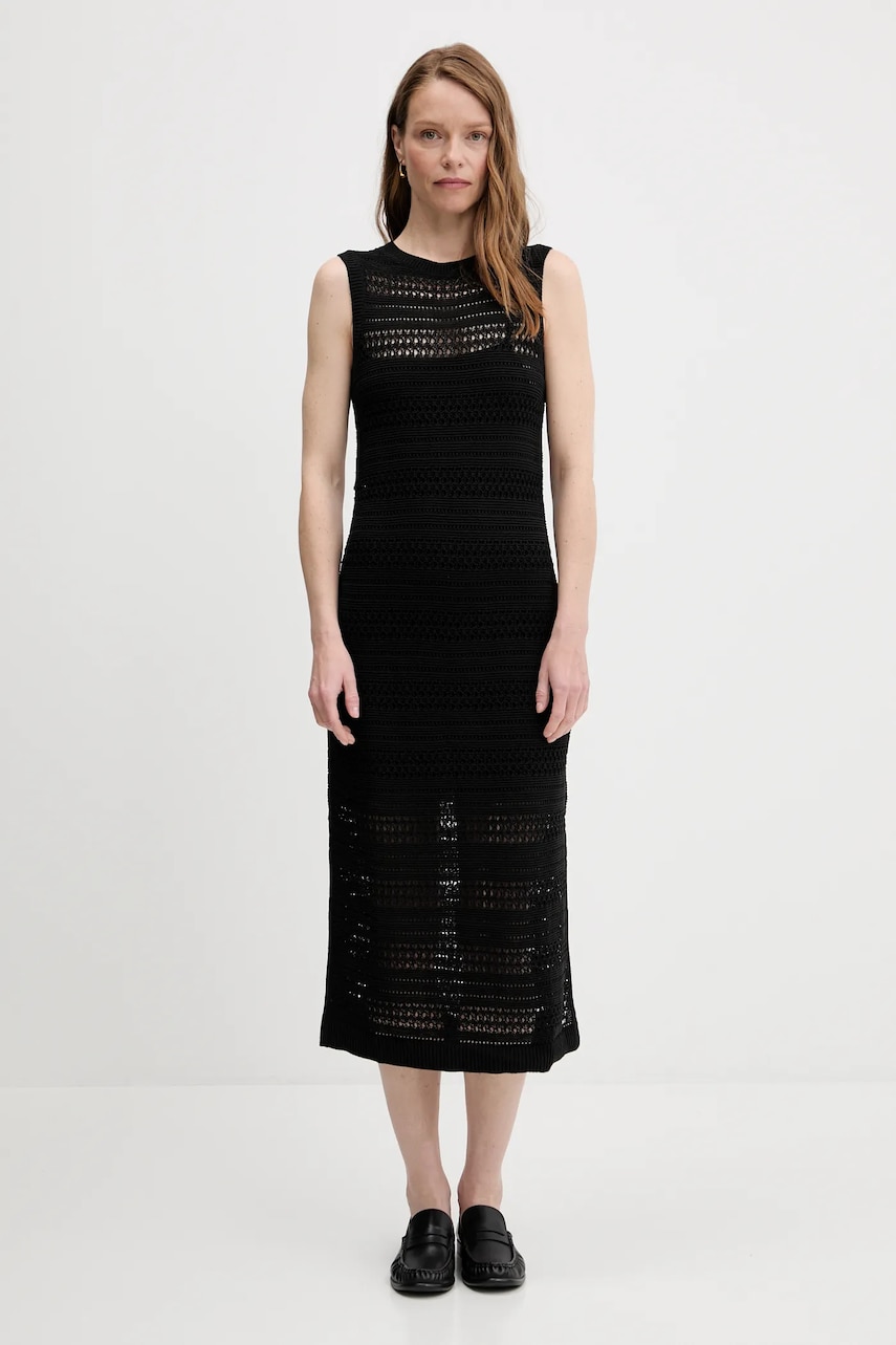 Levně Šaty Tommy Hilfiger černá barva, maxi, přiléhavé, WW0WW45649