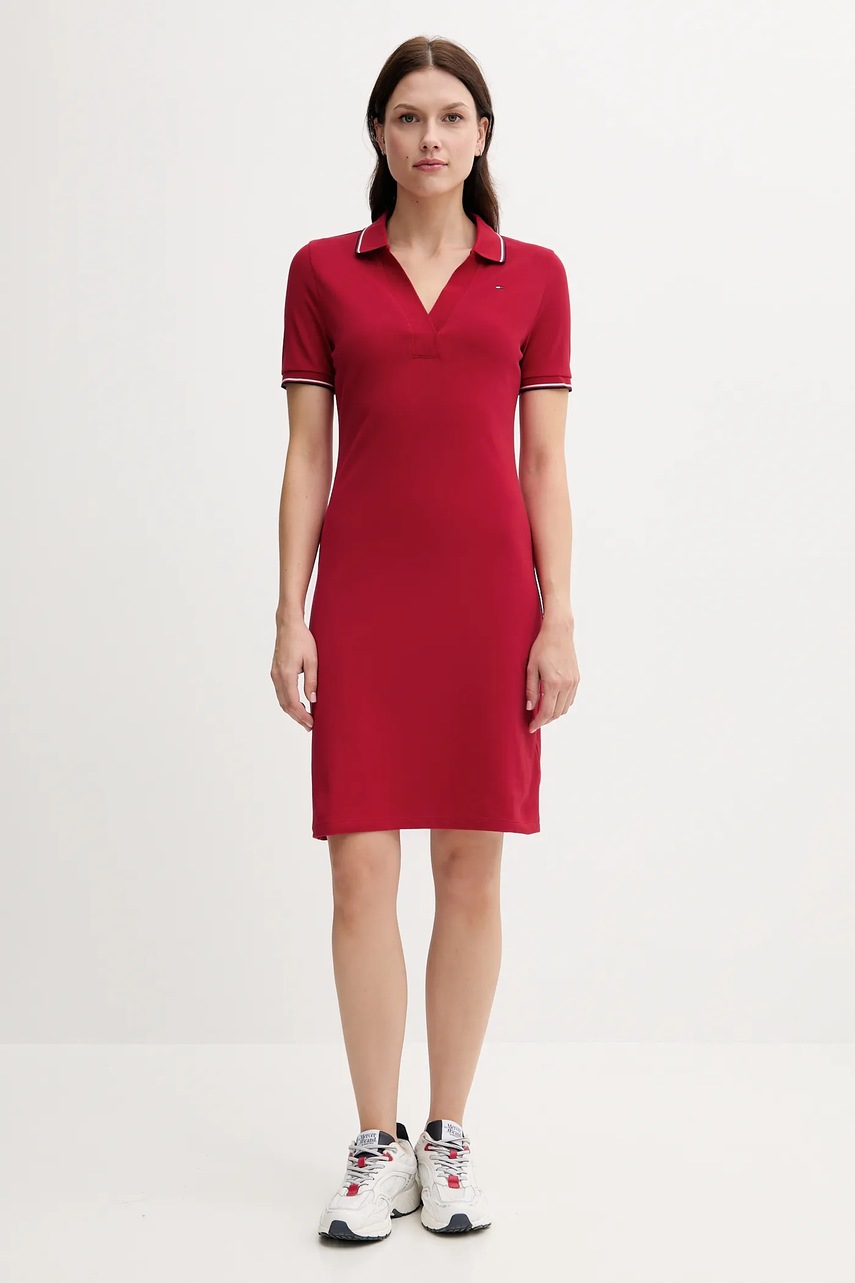 Платье Tommy Hilfiger цвет красный mini облегающее WW0WW45740
