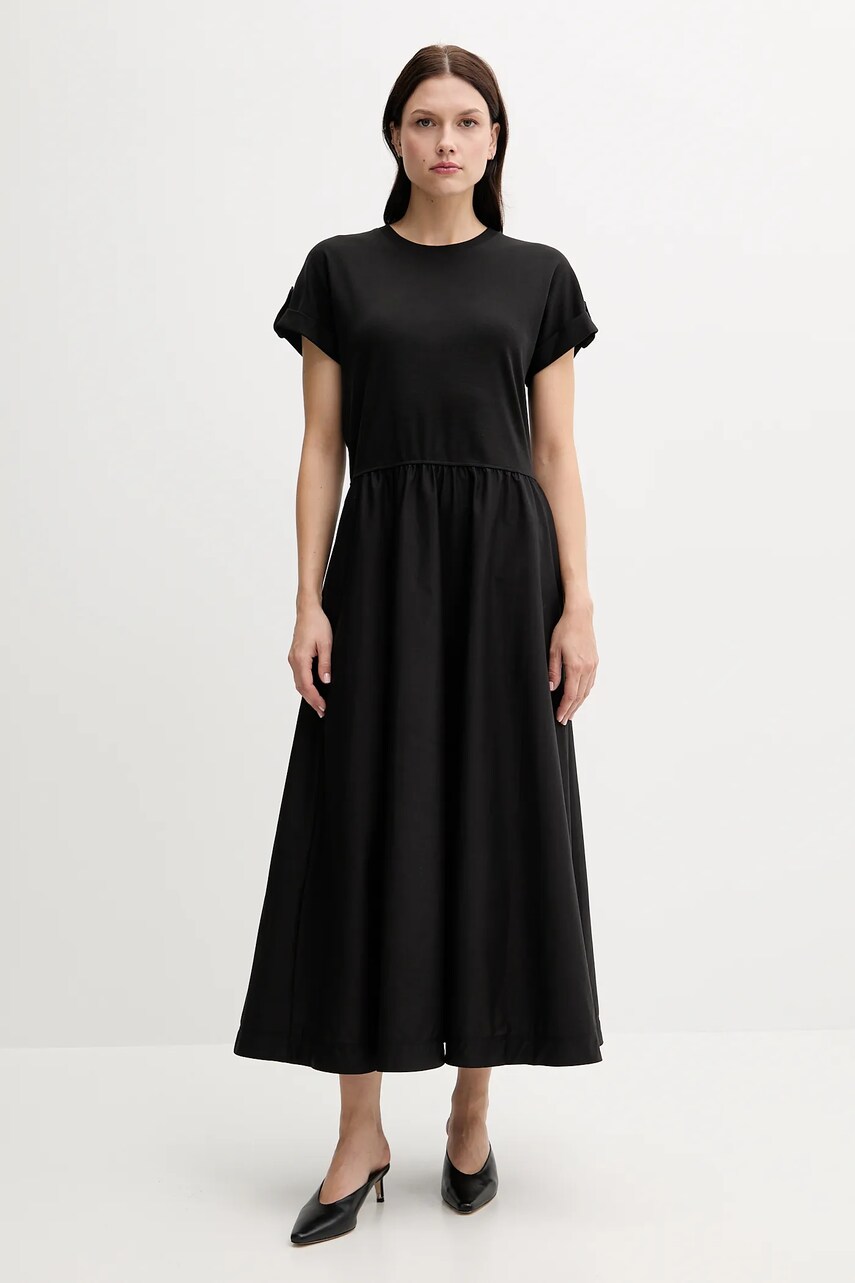 Levně Šaty Tommy Hilfiger černá barva, maxi, WW0WW46711