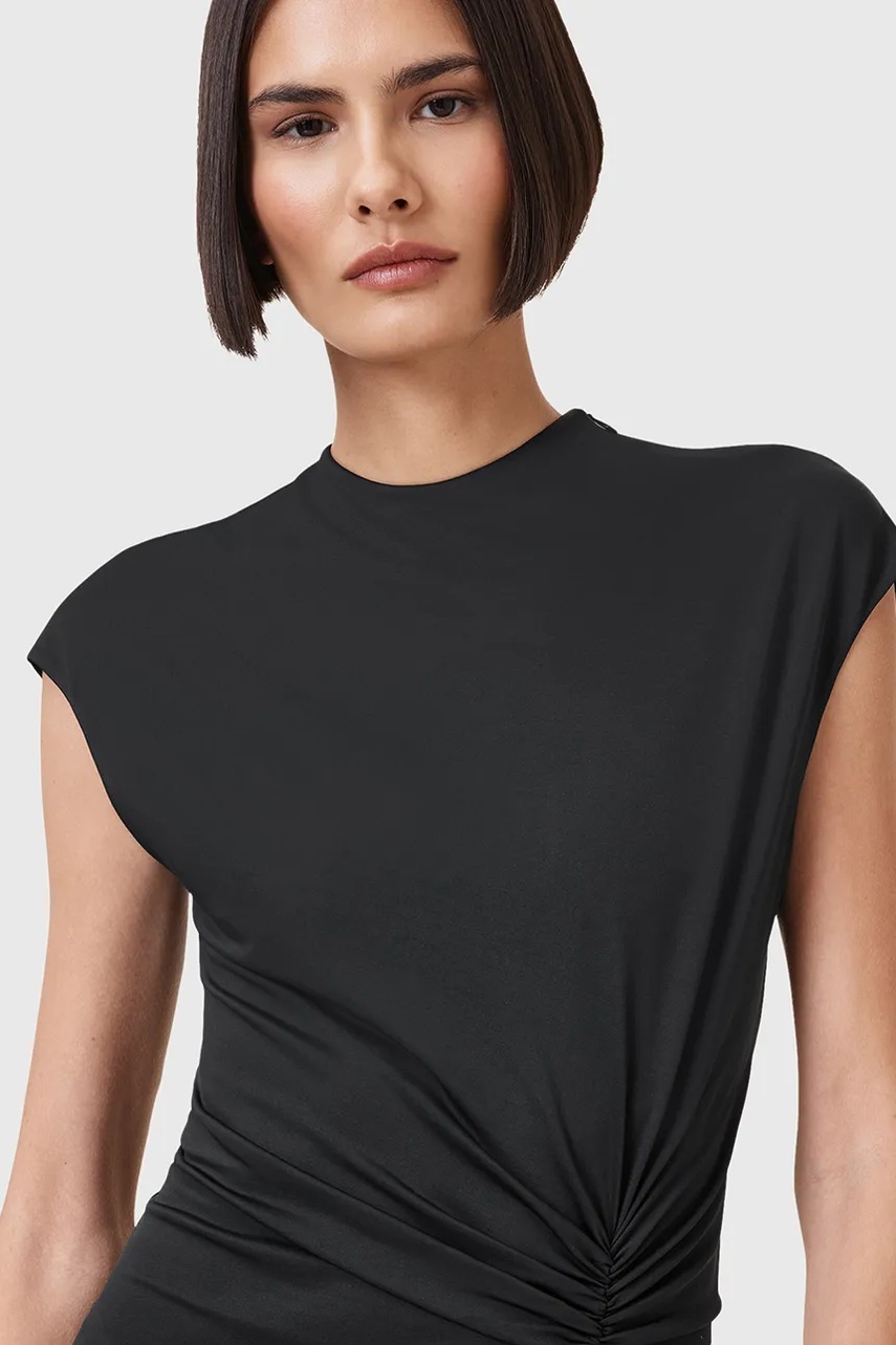 Платье AllSaints ANNALIE цвет чёрный midi расклешённое W159DC