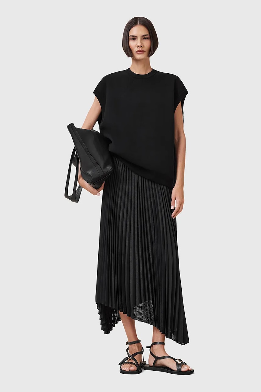 Сукня і светр AllSaints LEIA колір чорний midi розкльошена W172DC