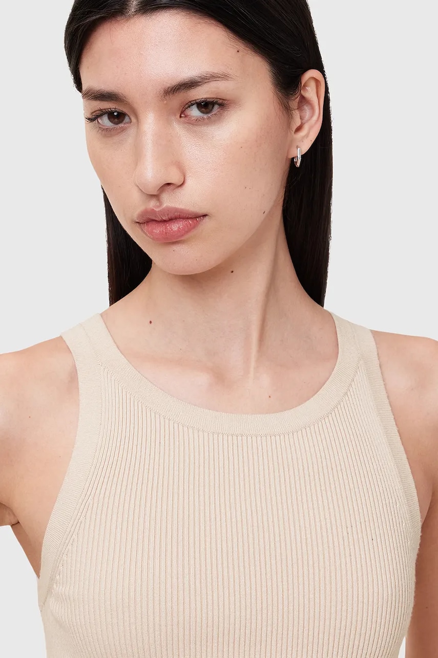 Сукня AllSaints ZENIA колір бежевий midi розкльошена W188DC