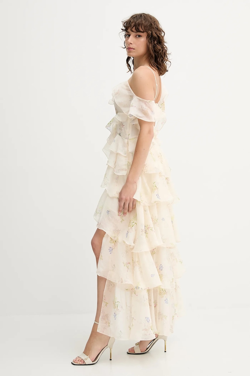 Сукня AllSaints SIENNA колір бежевий midi розкльошена W190DC