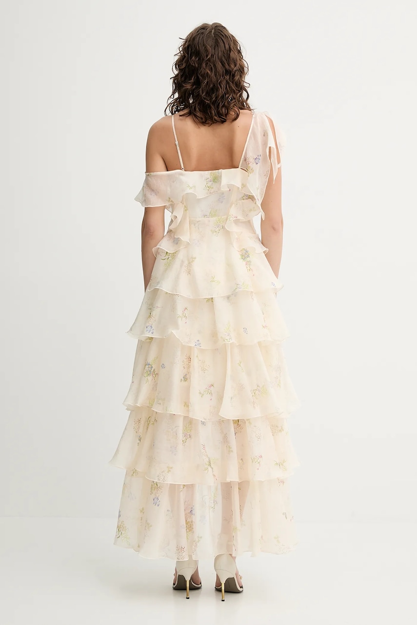 Сукня AllSaints SIENNA колір бежевий midi розкльошена W190DC
