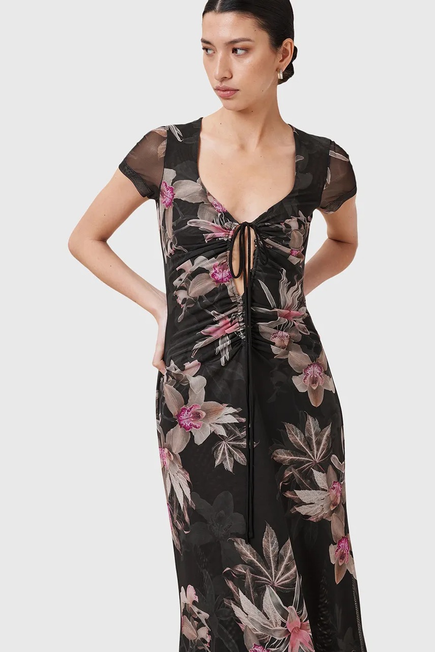 Платье AllSaints GABBY цвет чёрный midi расклешённое W237DC