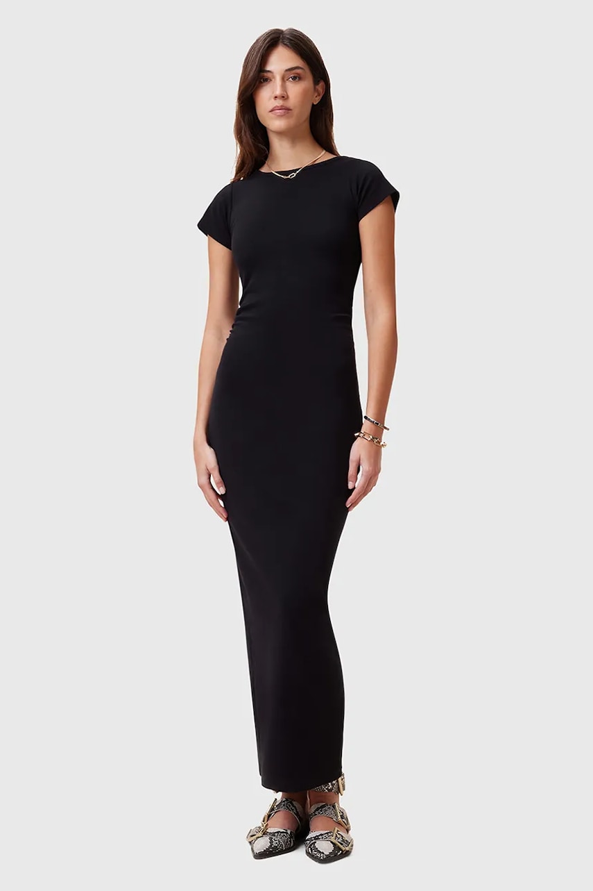 Бавовняна сукня AllSaints KATARINA колір чорний maxi облягаюча W253DC
