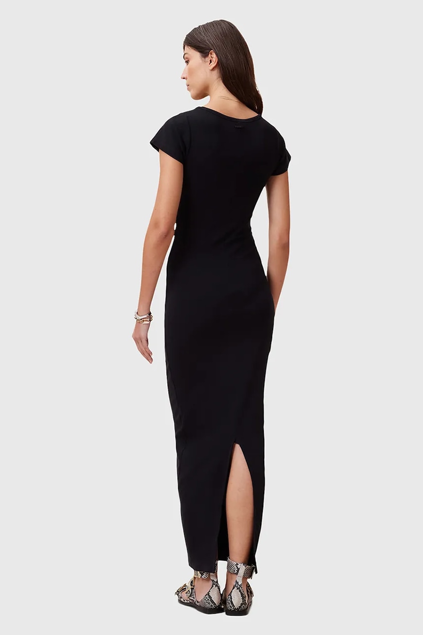Бавовняна сукня AllSaints KATARINA колір чорний maxi облягаюча W253DC