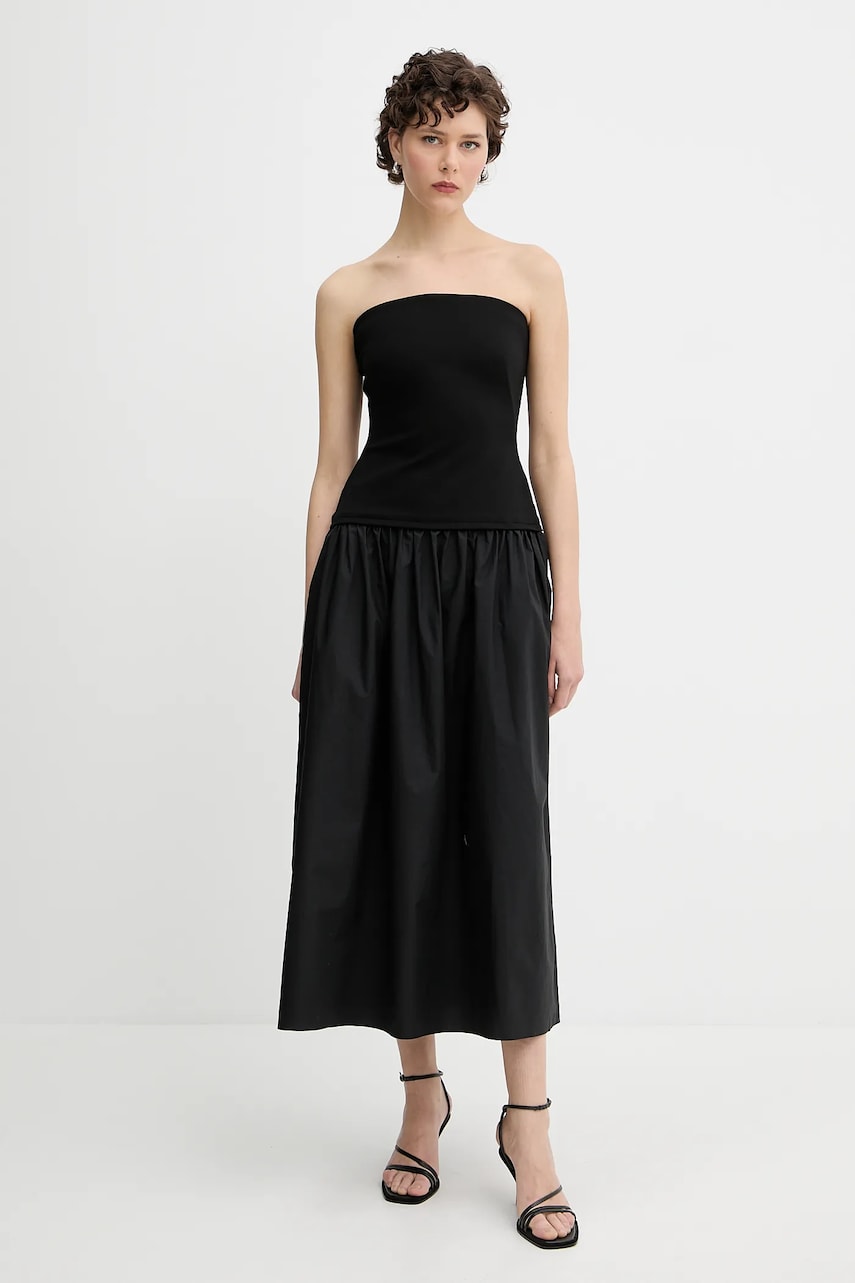 Сукня Rag & Bone колір чорний midi розкльошена WAC25P3017D817