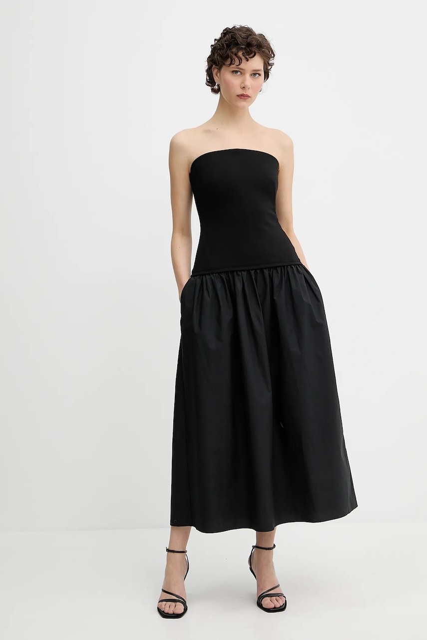 Сукня Rag & Bone колір чорний midi розкльошена WAC25P3017D817