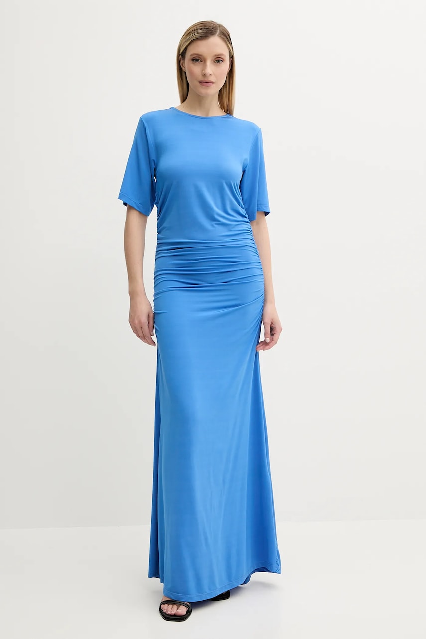 Gestuz rochie culoarea violet, maxi, drept, 10910125