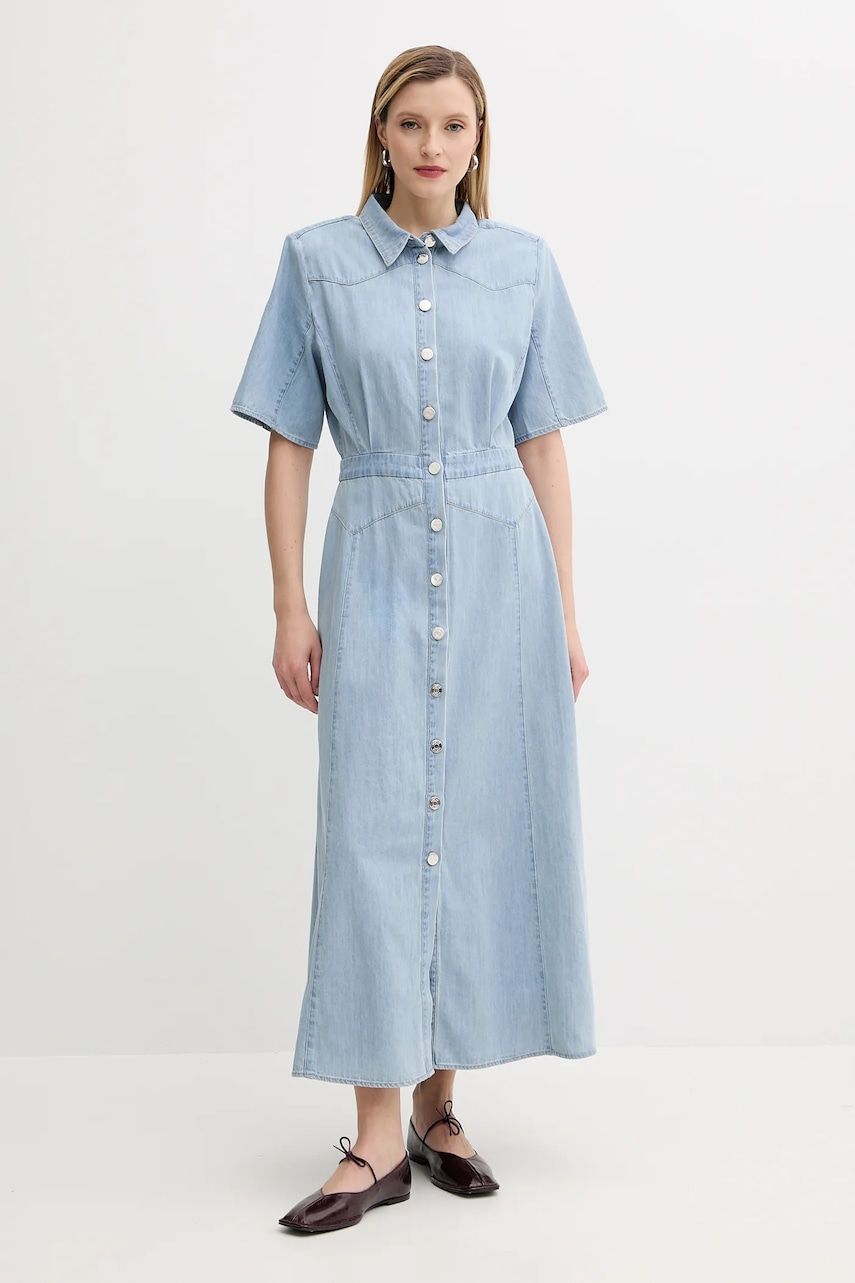 Gestuz rochie jeans maxi, drept, 10910194