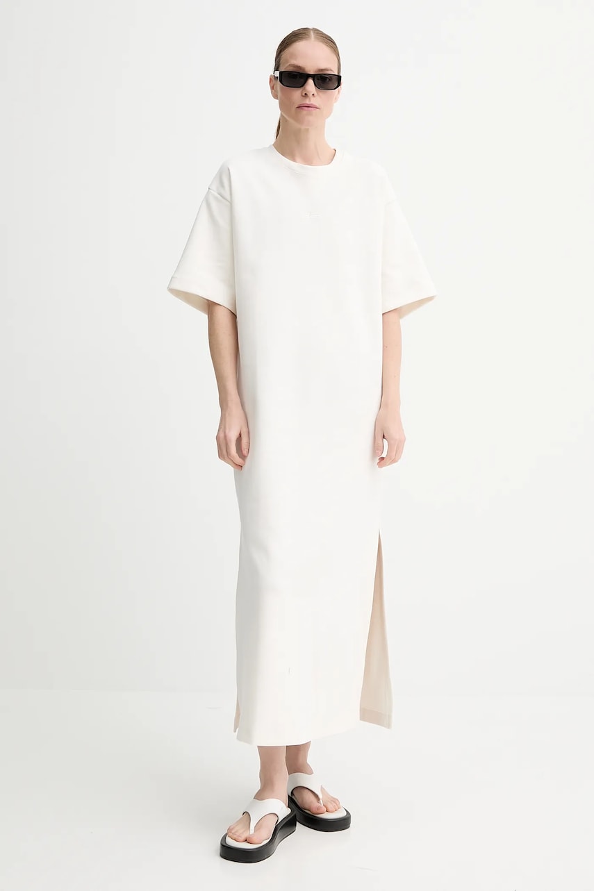 Gestuz rochie culoarea alb, maxi, dreaptă, 10910335