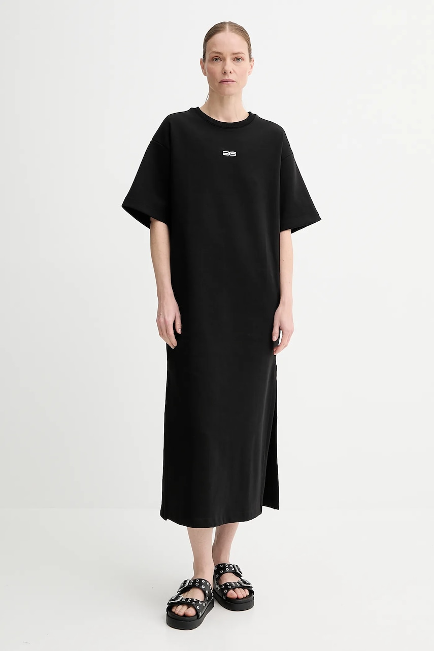 Gestuz rochie culoarea negru, maxi, dreaptă, 10910335