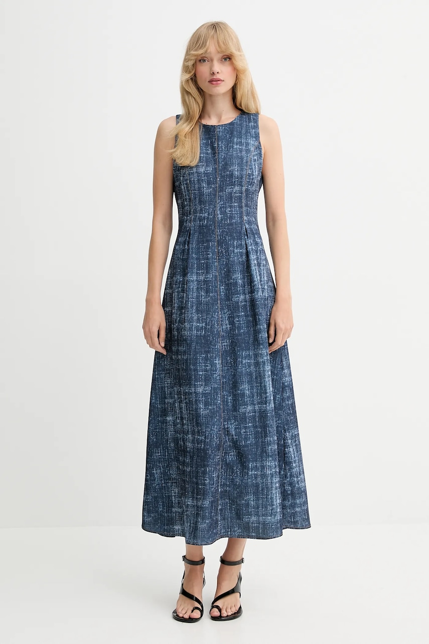 Gestuz rochie culoarea albastru marin, maxi, evazati, 10910412