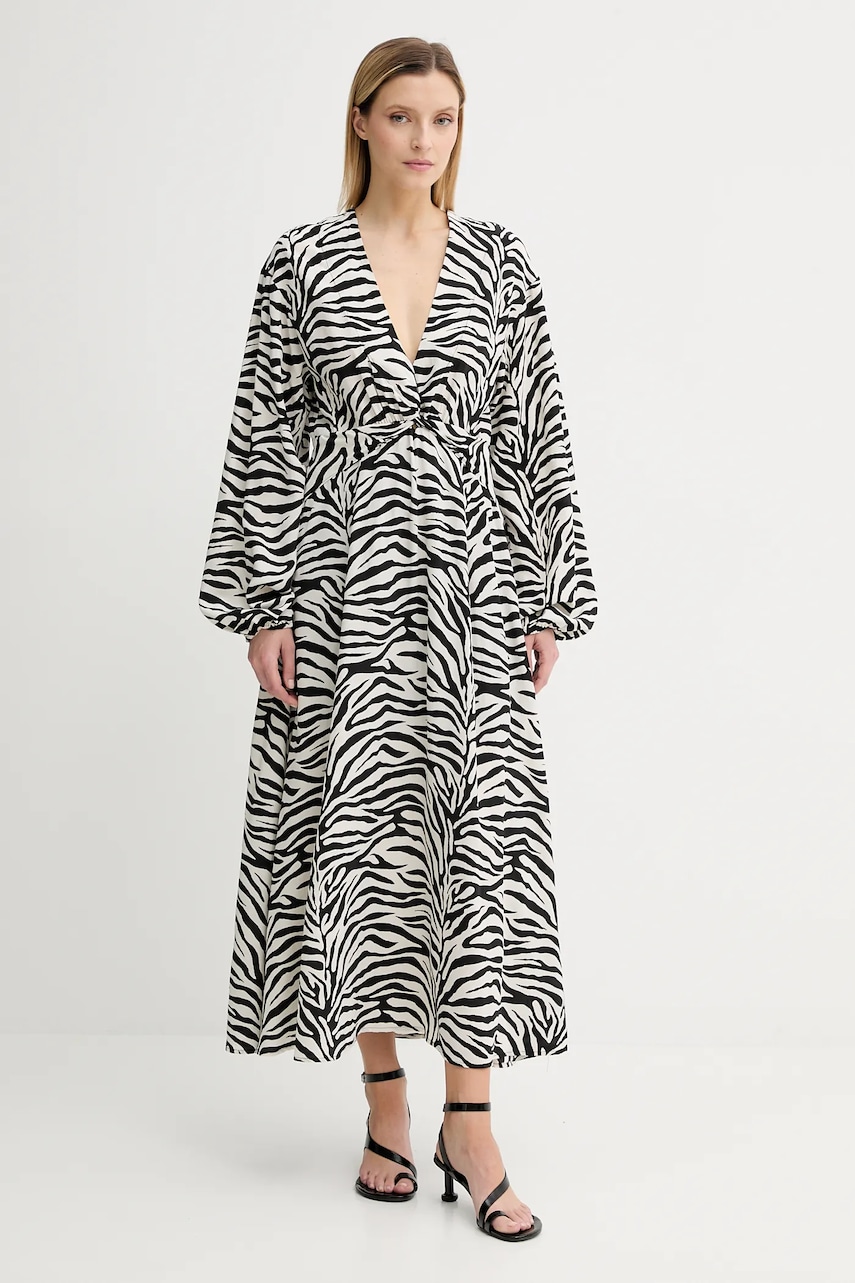 Gestuz rochie culoarea negru, maxi, evazați, 10910422