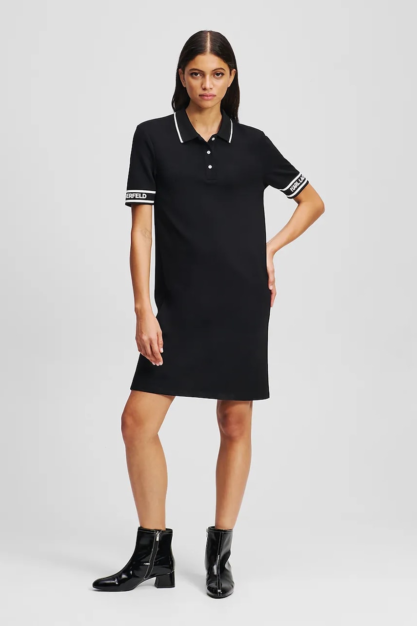 Karl Lagerfeld rochie culoarea negru, mini, drept, A3W13003