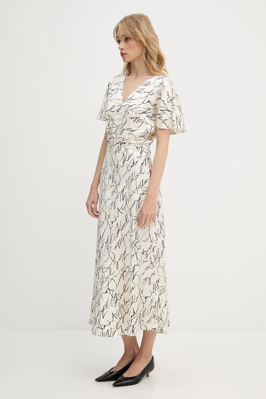 Платье Karl Lagerfeld цвет бежевый maxi расклешённое A3W13029