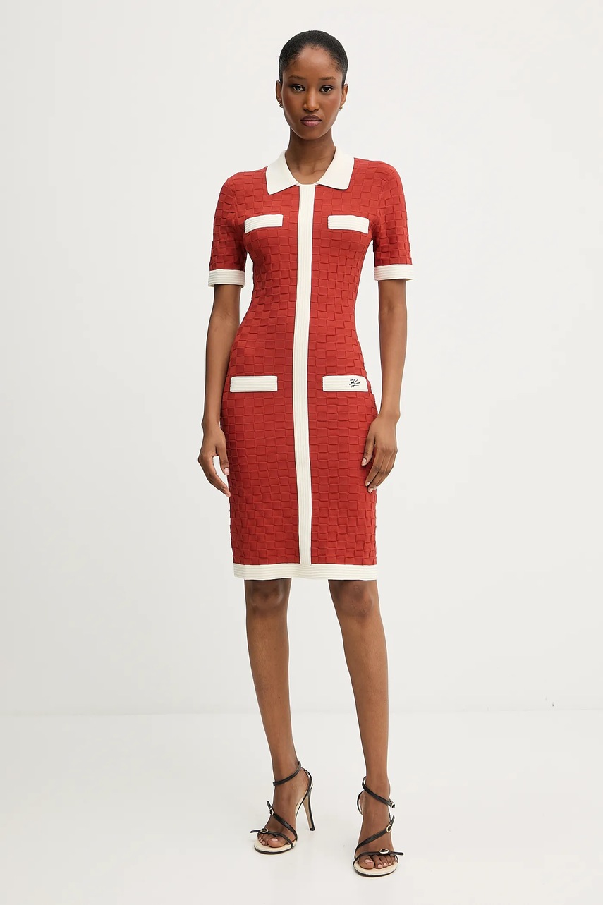 Сукня Karl Lagerfeld колір помаранчевий mini облягаюча A3W13036